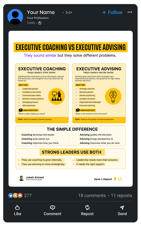 Executive coaching vs executive advising